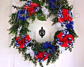 Fourth of July wreath Independence Day wreath summer wreath God bless the USA wreath Memorial Day wreath Veterans Day wreath holiday wreath