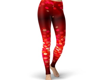 Ombre Christmas Lights and Snowflakes Leggings
