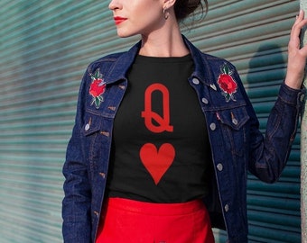 Red Queen of Hearts Women's Relaxed Fit T-Shirt, Valentine's Gift
