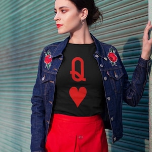 Red Queen of Hearts Women&#39;s Relaxed Fit T-Shirt, Valentine&#39;s Gift