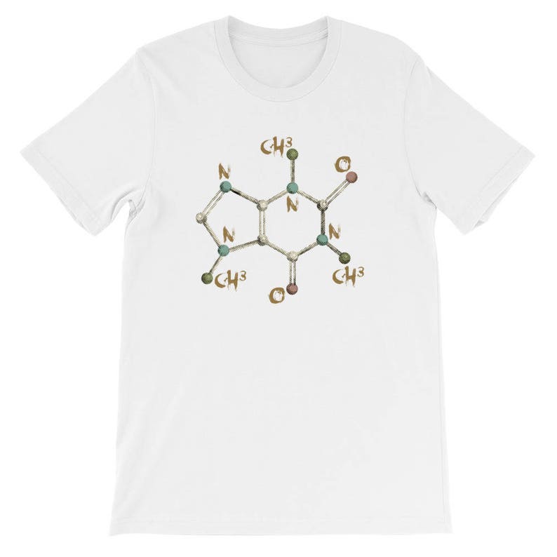 Caffeine molecule t shirt, Coffee molecule tee, Coffee science, Caffeine Addict Tee, Coffee lovers shirt, Funny Coffee Tee, Caffeine Science image 5