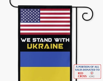 We Stand With Ukraine, Ukraine Flag, Garden Flag, Yard Flags, House Flag, World Peace, No More War, Ukraine Support, Pray For Ukraine