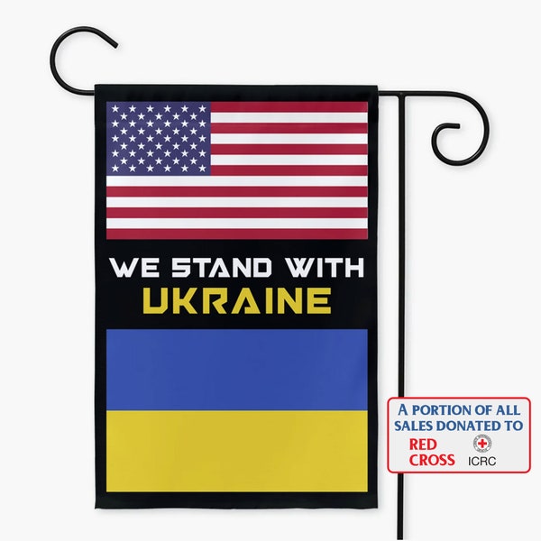 We Stand With Ukraine, Ukraine Flag, Garden Flag, Yard Flags, House Flag, World Peace, No More War, Ukraine Support, Pray For Ukraine