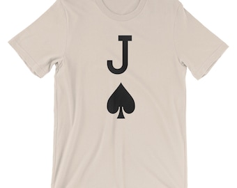 Jack of Spades Playing Card Costume T-shirt, Black Poker Card T-shirt, Costume Tee, Playing Card T-shirt, Sustainable, Unisex