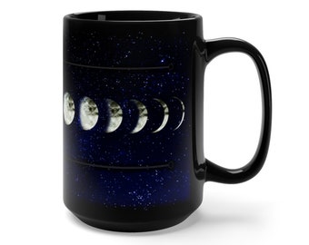 Moon Phases - Black Mug 15oz