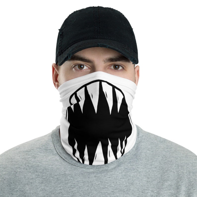 Monster Teeth Face Covering Neck Gaiter Breathable Mask Etsy