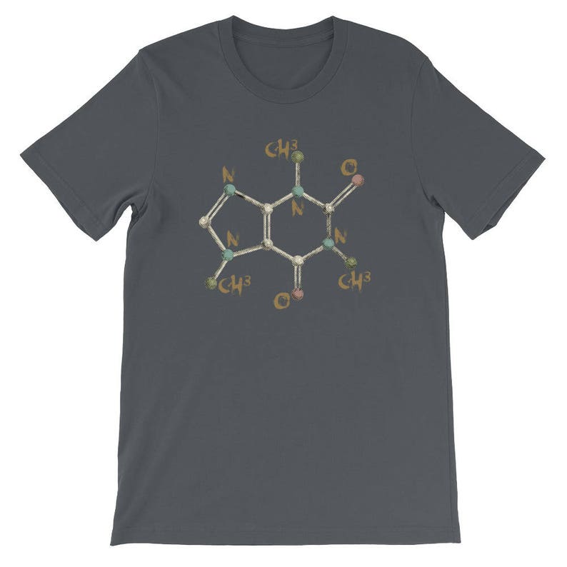 Caffeine molecule t shirt, Coffee molecule tee, Coffee science, Caffeine Addict Tee, Coffee lovers shirt, Funny Coffee Tee, Caffeine Science image 7