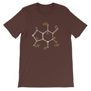 Caffeine molecule t shirt, Coffee molecule tee, Coffee science, Caffeine Addict Tee, Coffee lovers shirt, Funny Coffee Tee, Caffeine Science image 6