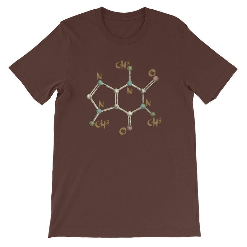 Caffeine molecule t shirt, Coffee molecule tee, Coffee science, Caffeine Addict Tee, Coffee lovers shirt, Funny Coffee Tee, Caffeine Science image 6