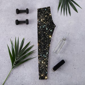 Galaxy Leggings, Stars Leggings, Astronomy Workout Leggings image 3