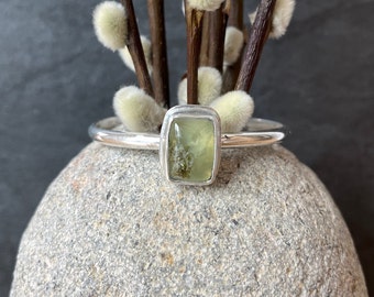 Sterling silver Prehnite Cuff