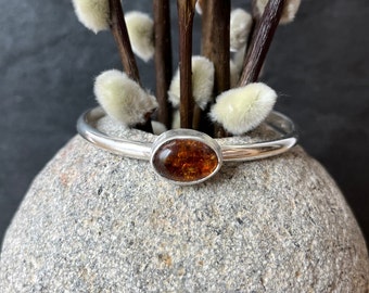 Sterling Silver Baltic Amber Cuff