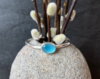 Sterling Silver Chalcedony Cuff