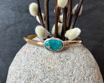 Mixed metal Turquoise Cuff Bracelet