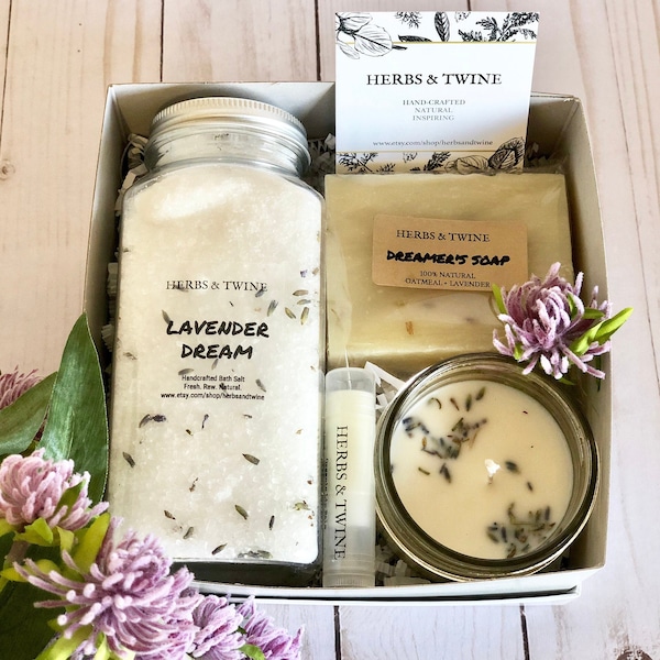 Lavender Gift Set, Relaxation Spa Gift Basket, Gifts for Her, Soap Gift Set, Aromatherapy Gift Basket, Organic Spa Gift Set Mothers Day Gift