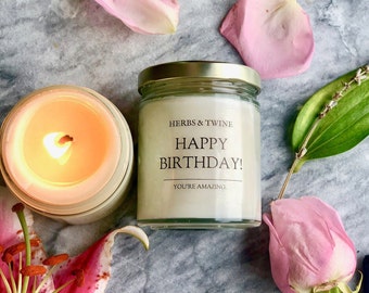 Happy Birthday, Soy Candle Gifts, Birthday Candle, Candle for friend birthday, Birthday Candle Gift, Handmade Soy Candle | 100% Soy Wax