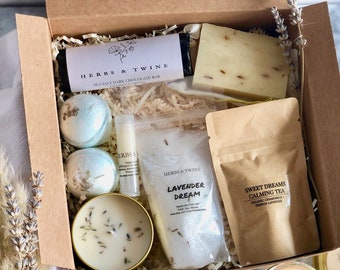 Coffret cadeau lavande | Panier-cadeau Spa détente | Cadeaux pour elle | Coffret cadeau savon | Panier cadeau aromathérapie | Coffret Spa Bio| Lavande