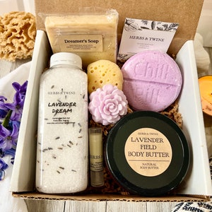 Lavender Gift Set, Relaxation Spa Gift Basket, Gifts for Her, Soap Gift Set, Aromatherapy Gift Basket, Organic Spa Gift Set Mothers Day Gift