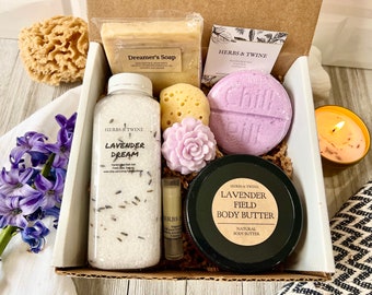 Lavender Gift Set, Relaxation Spa Gift Basket, Gifts for Her, Soap Gift Set, Aromatherapy Gift Basket, Organic Spa Gift Set Mothers Day Gift