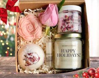 Christmas Gift Basket Christmas gifts for women unique Christmas gifts for mom Holiday Gift Box Holiday Gifts Ideas Personalized Candle Gift