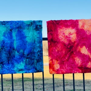 Tie-dye minky blanket, tie dye bedding, room decor for teen girls, room decor aesthetic teen girls, indie room decor, hippie, psychedelic image 6