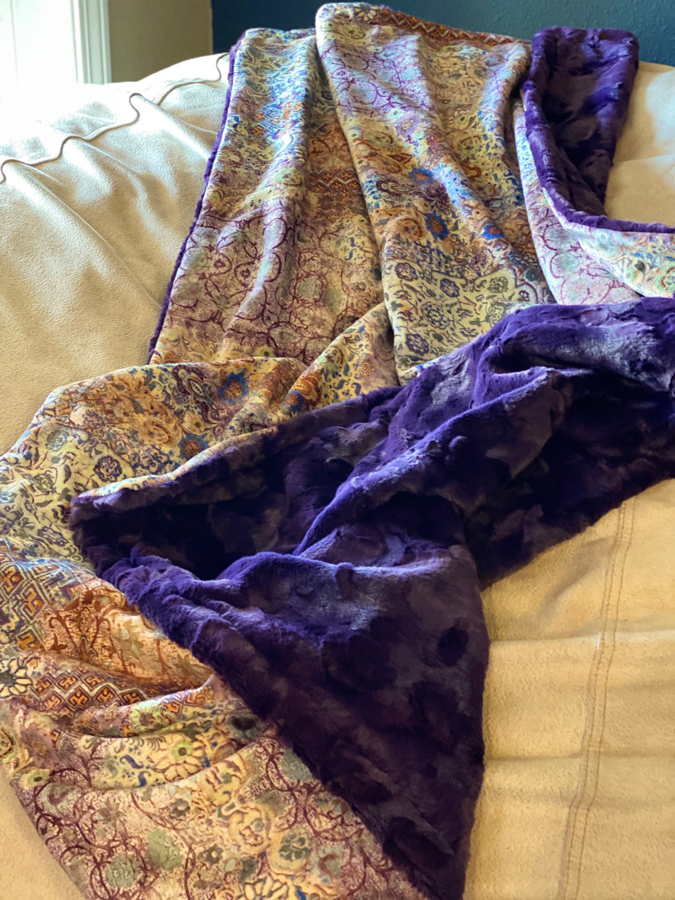 Purple Minky Blanket Ornate Style Decor Jewel Tone Decor | Etsy