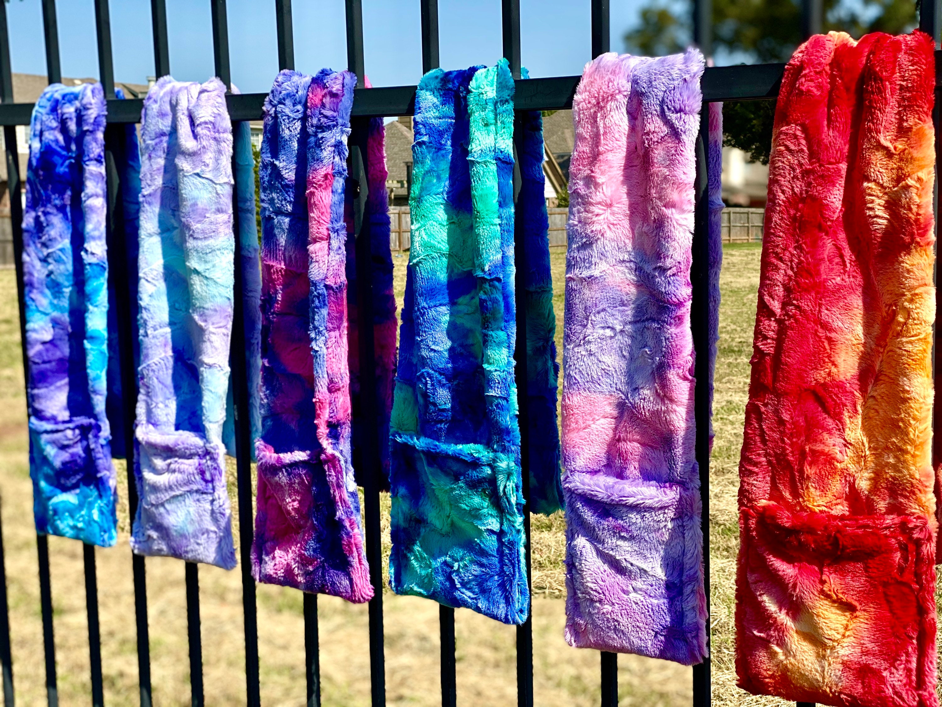 Tie-dyed Minky Scarf With Pockets, Pocket Scarf, Minky Sorbet Pocket ...