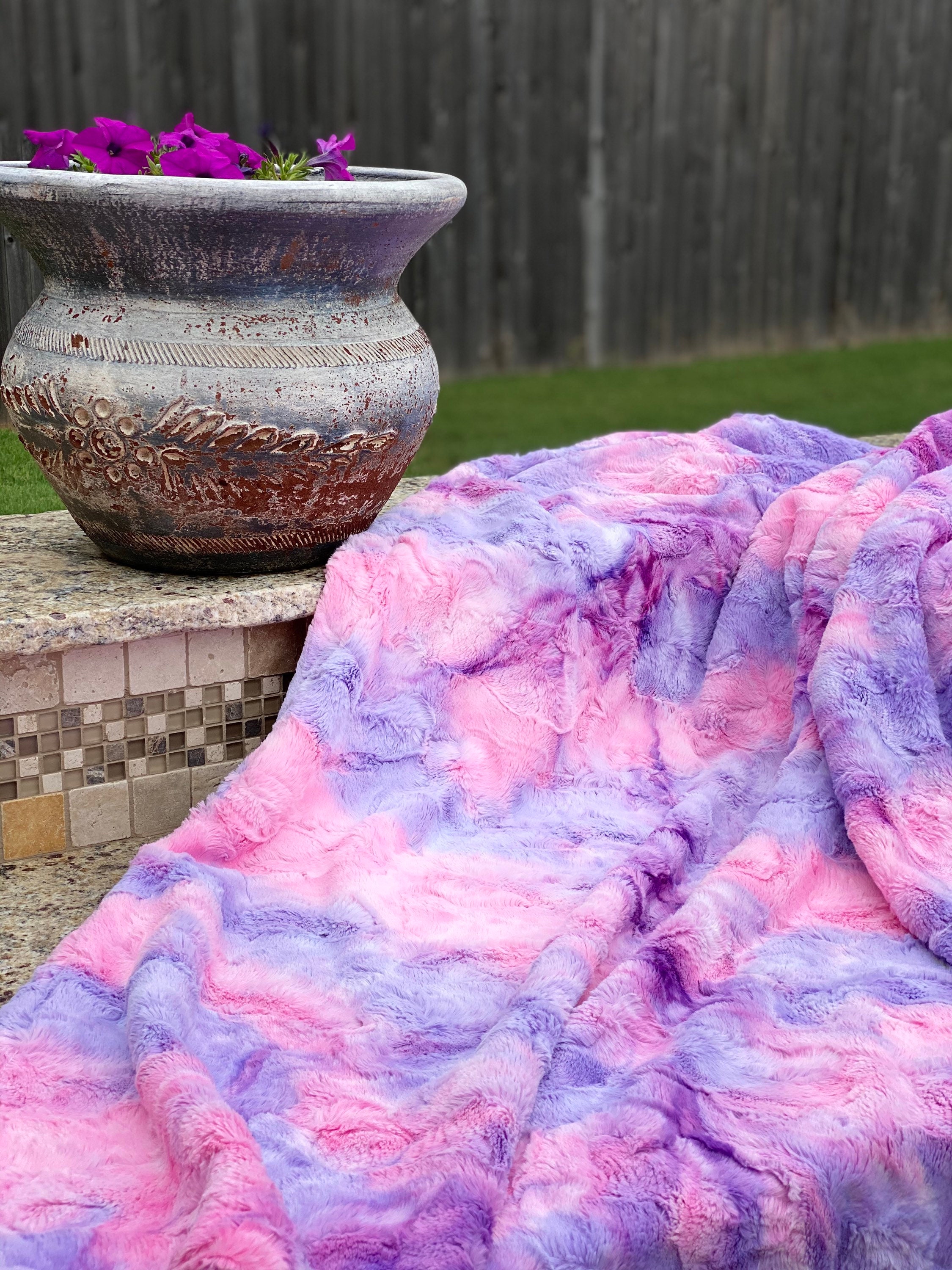 Tie dye Minky Blanket teenage room decor Tie dye decor gift Etsy