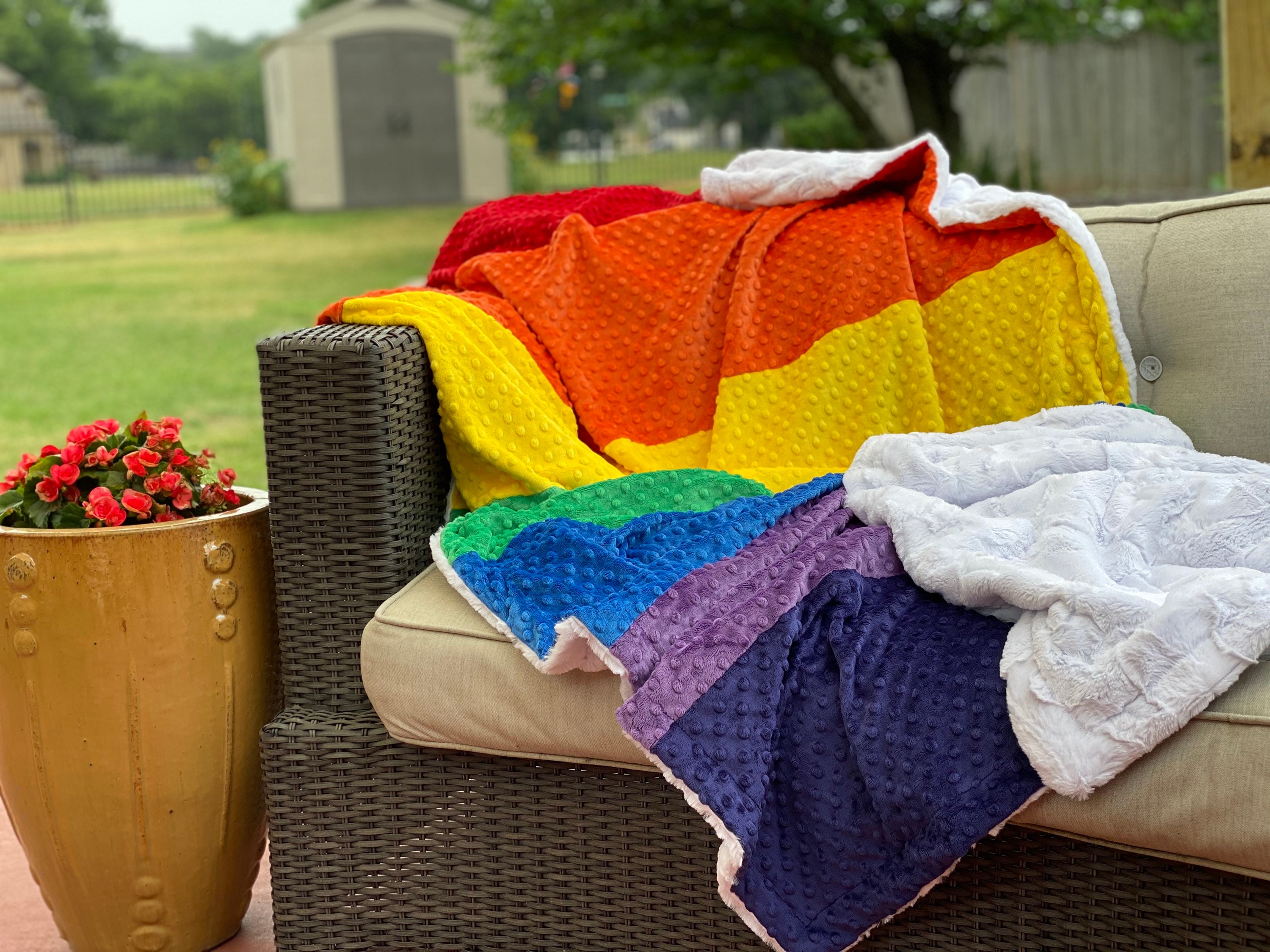 Minky Rainbow Blanket rainbow Minky blanket Etsy