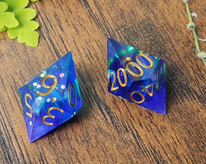 D10 Percentile Set of Handmade Dice for Dungeons and Dragons, TTRPG DND D10 Percentile D&D Etsy