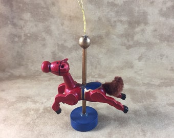 VintageChristmas Ornament - Handmade Wooden Reindeer Christmas Tree Ornament