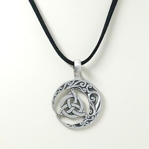 Celtic Moon Pendant Necklace, Celtic Crescent Necklace, Moon Necklace, Celtic Jewelry, Celtic Necklace, Irish Gift, Celtic Braid Necklace