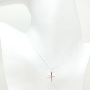 Sterling Silver Thin Cross Necklace, Christian Cross Necklace, Religious Cross, Layering Necklace, Minimalist Necklace, Dainty Necklace
