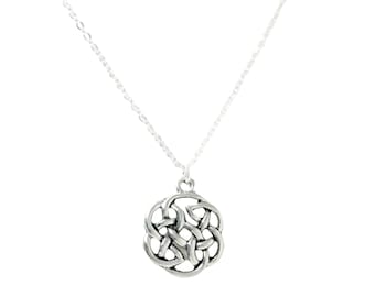 Round Celtic Knot Necklace, Celtic Necklace, Celtic Jewelry, Irish Necklace, Irish Jewelry, Celtic Knot Jewelry, Irish Knot Necklace