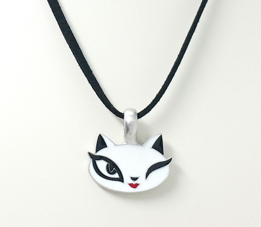 Kitty Cat Pet Necklace, Kitten Necklace, Animal Necklace, Winking Cat Necklace, Cat Necklace