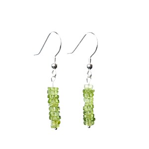Peridot Gemstone Earrings, Green Earrings, Dainty Earrings, Minimalist Earrings,