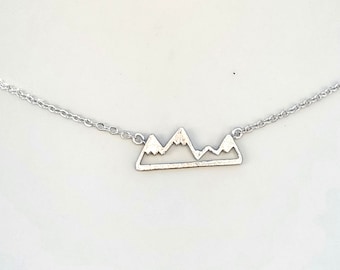 Mountain Necklace, Camping Necklace, Outdoor Necklace, Nature Necklace, Travel Necklace, Mountain Girl Necklace, Bar Necklace