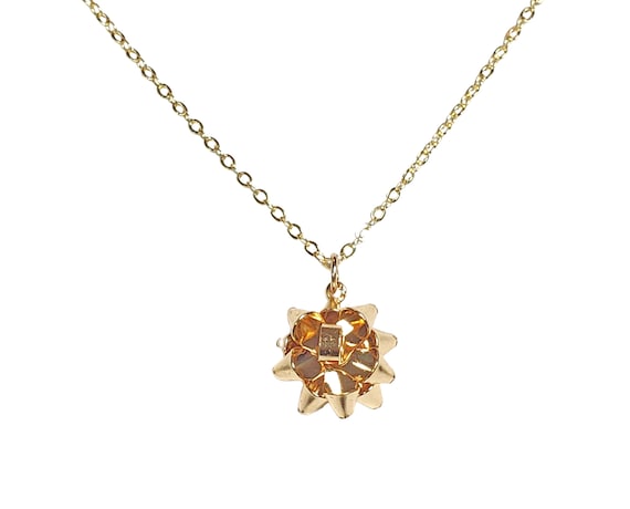 Christmas bow deals necklace