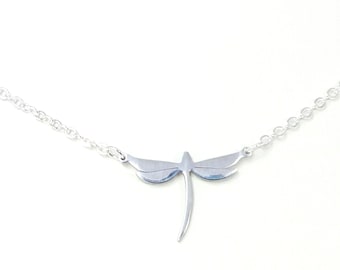 Dainty Dragonfly Necklace, Layering Necklace, Petite Necklace, Minimalist Necklace, Nature Necklace