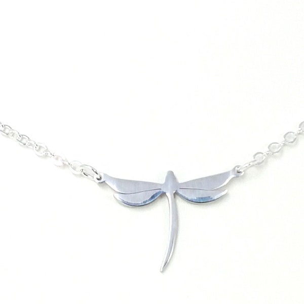 Dainty Dragonfly Necklace, Layering Necklace, Petite Necklace, Minimalist Necklace, Nature Necklace