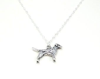 Sterling Silver Labrador Retriever Necklace, Dog Necklace, Puppy Necklace, Pet Necklace, Children's Necklace, Layering Necklace