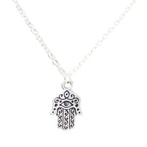 Hand of Hamsa Necklace, Eye of Fatima, Jewelry for Yoga, Indian Jewelry, Meditation Jewelry, Protection, Evil Eye Necklace, All Knowing Eye