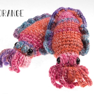 Handmade Cuttlefish Amigurumi Crochet Stuffed Animal Plush Toy Multi-Color