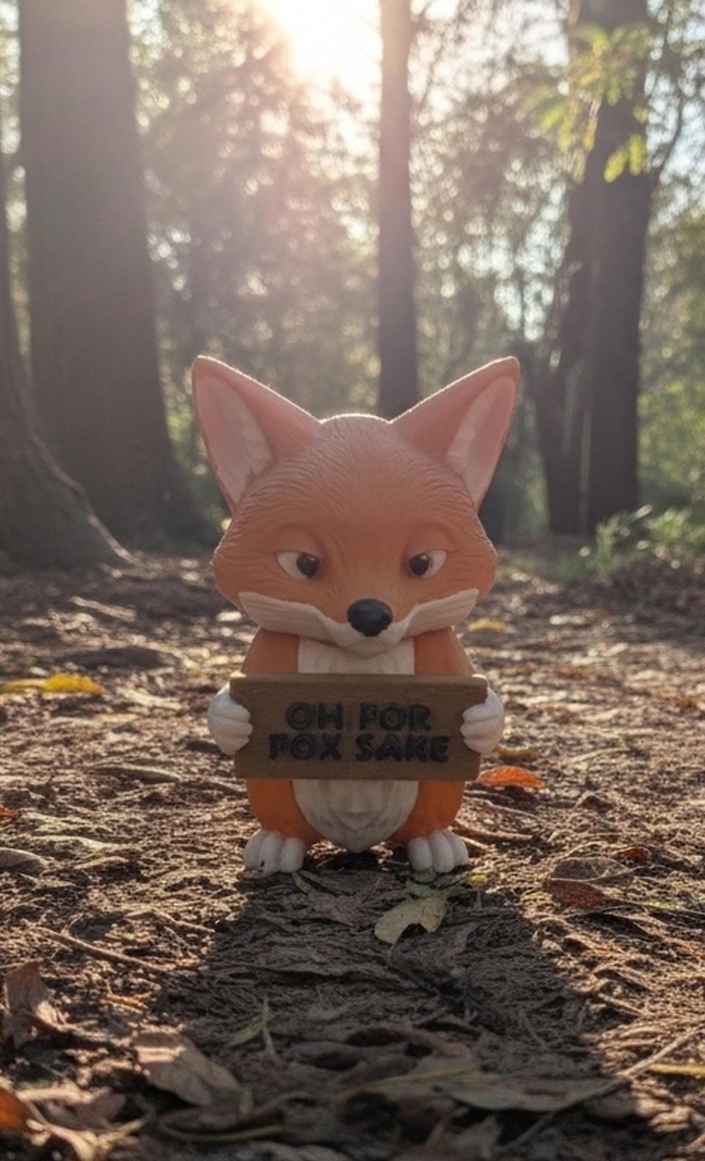 Oh for Fox Sake Figure Desk Toy Funny Animal With Attitude 3d