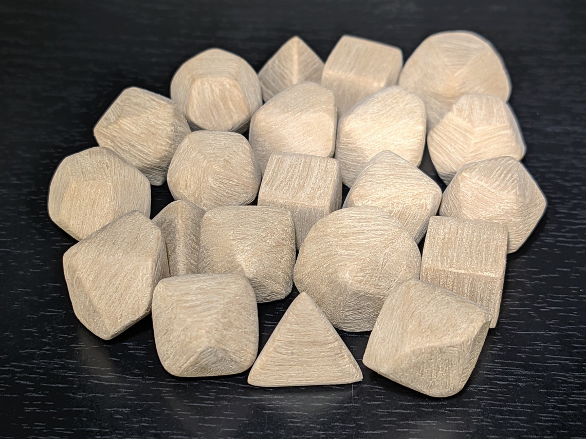 Blank Polyhedral Dice Wood Grain Standard or Custom Size Etsy