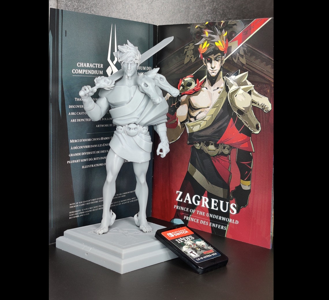 Zagreus Hades Figure Standing with Sword 3D Printed SLA Etsy