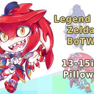 Legend of Zelda Breath of the Wild LoZ BotW Sidon Mipha Revali Pillow