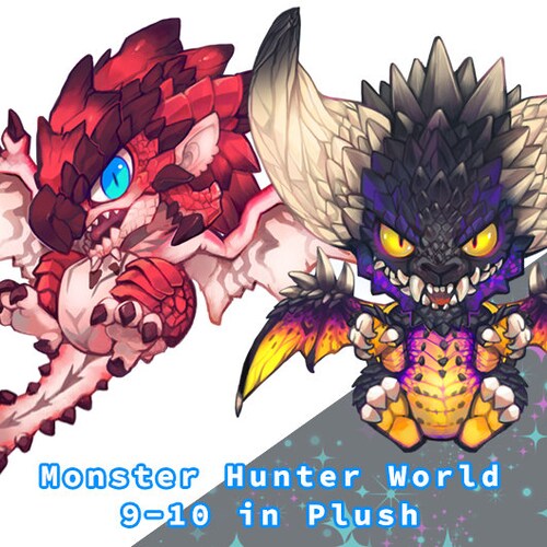 Monster Hunter World Mhw Rathalos Nergigante Plush Pillow Etsy