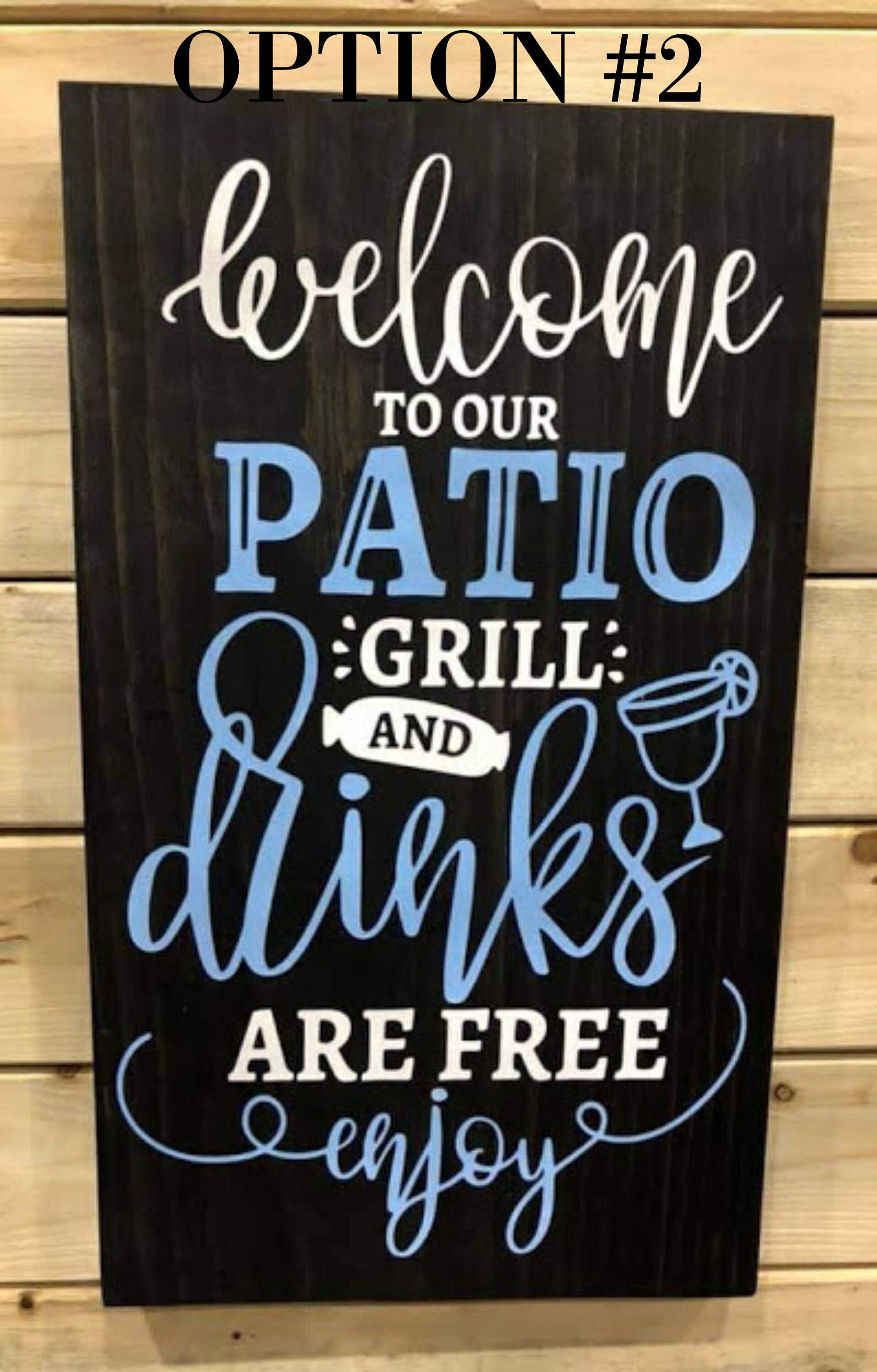 Bienvenido a nuestro patio signo / patio al aire libre signos | Etsy