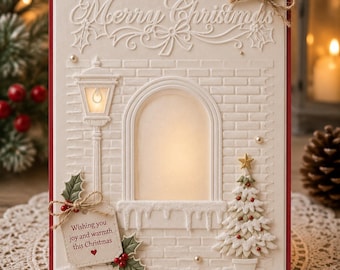 Christmas Window Embossing Folder for Card Making, 105x147mm